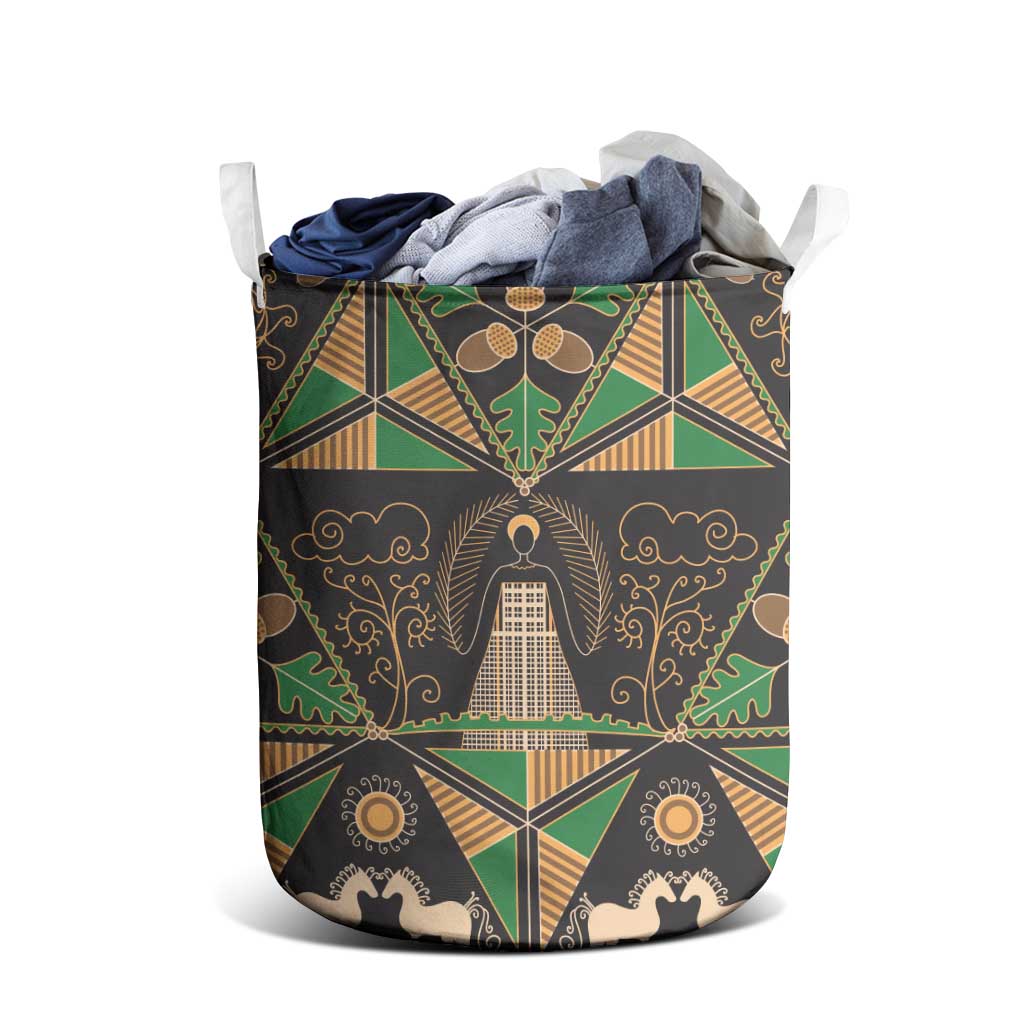 Ukraine Pysanky Pattern Laundry Basket Berehynia Guardian Folk Art