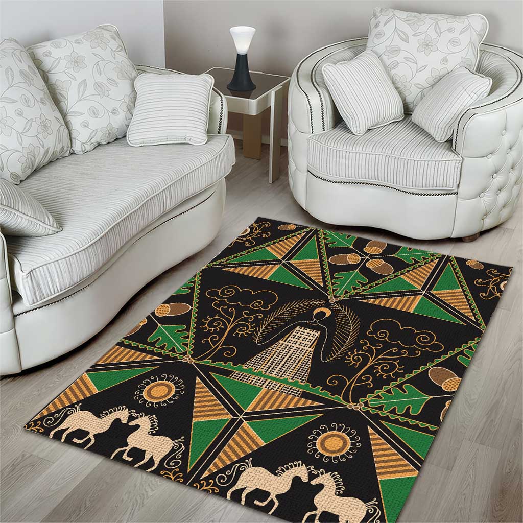Ukraine Pysanky Pattern Area Rug Berehynia Guardian Folk Art