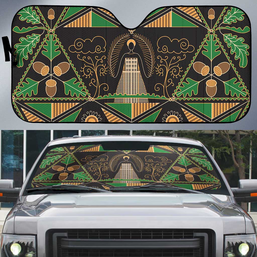 Ukraine Pysanky Pattern Auto Sun Shade Berehynia Guardian Folk Art