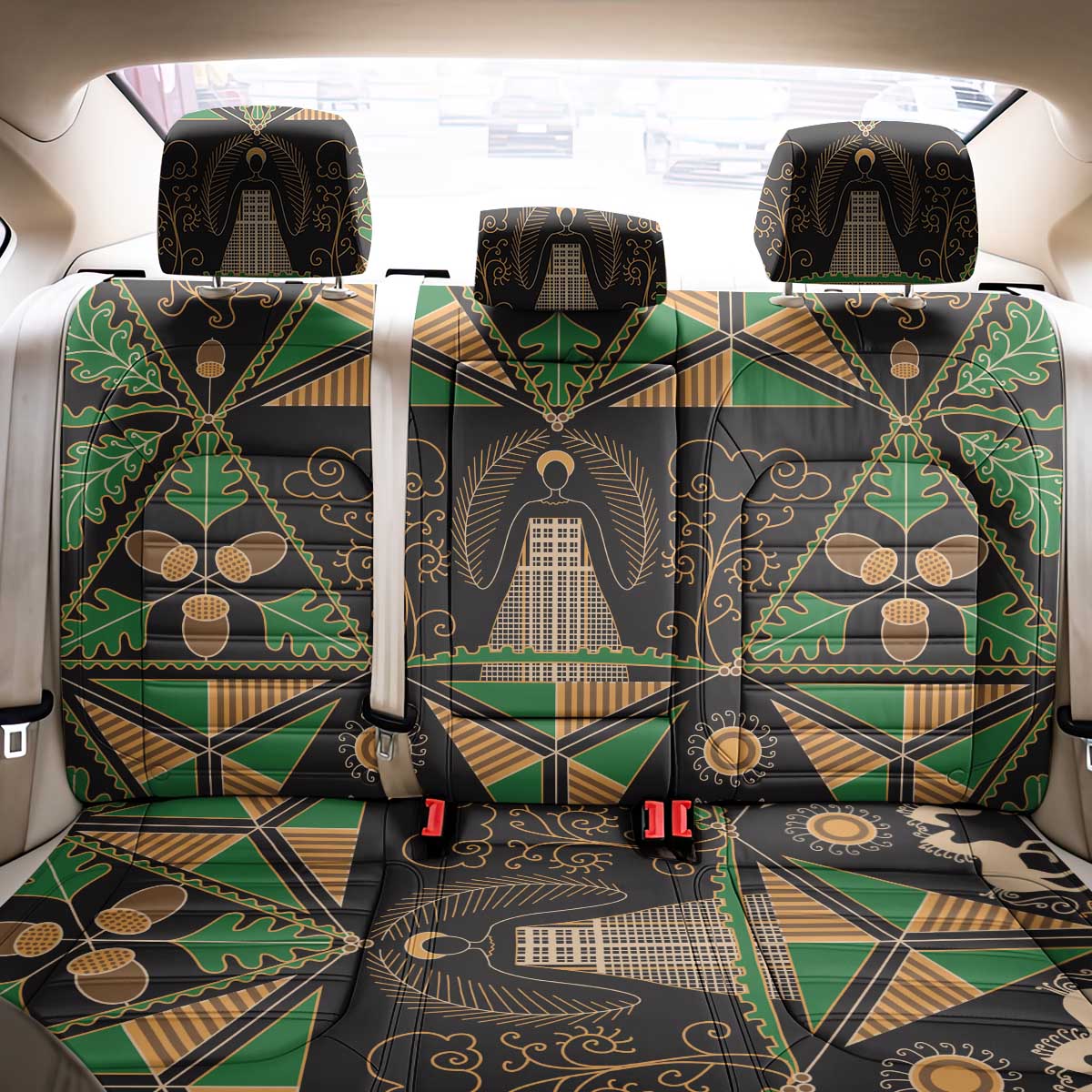 Ukraine Pysanky Pattern Back Car Seat Cover Berehynia Guardian Folk Art