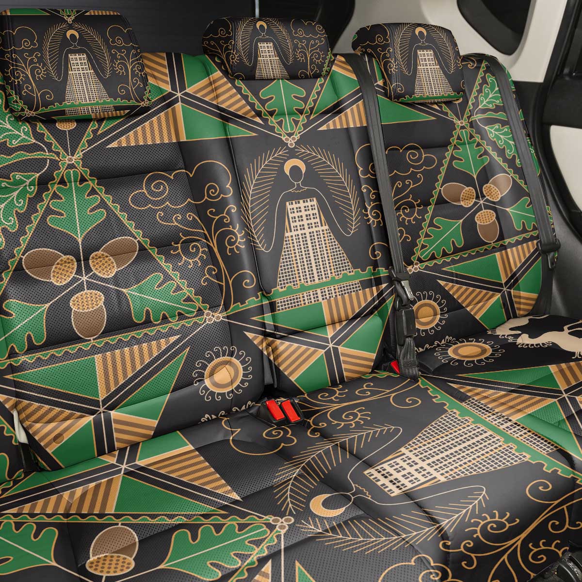 Ukraine Pysanky Pattern Back Car Seat Cover Berehynia Guardian Folk Art