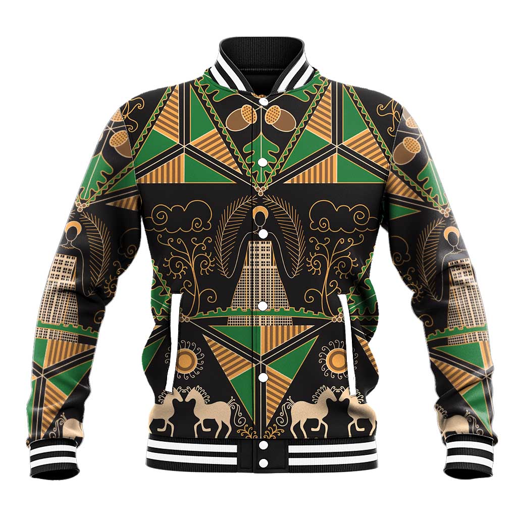 Ukraine Pysanky Pattern Baseball Jacket Berehynia Guardian Folk Art