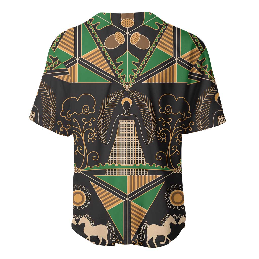 Ukraine Pysanky Pattern Baseball Jersey Berehynia Guardian Folk Art