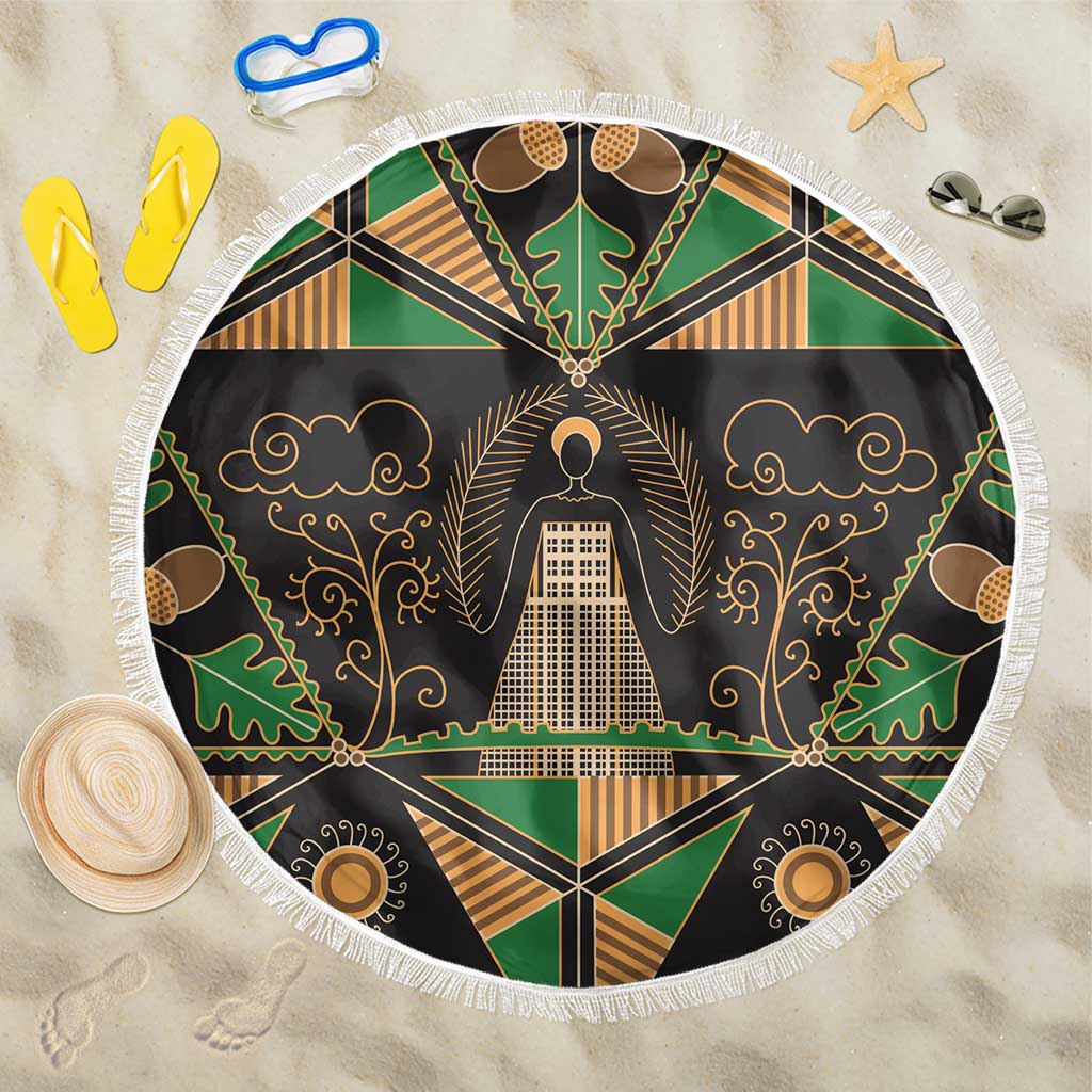 Ukraine Pysanky Pattern Beach Blanket Berehynia Guardian Folk Art