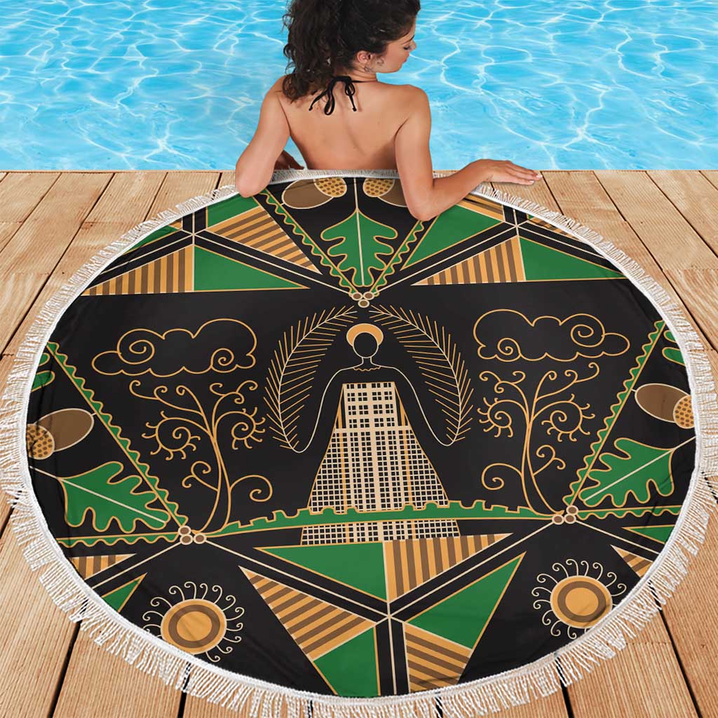 Ukraine Pysanky Pattern Beach Blanket Berehynia Guardian Folk Art