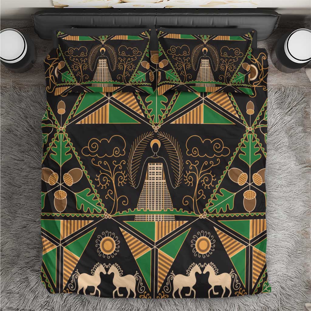 Ukraine Pysanky Pattern Bedding Set Berehynia Guardian Folk Art