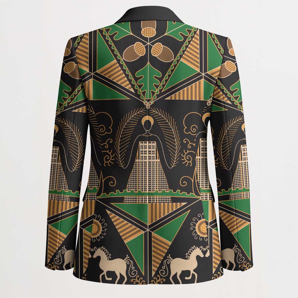 Ukraine Pysanky Pattern Blazer Berehynia Guardian Folk Art