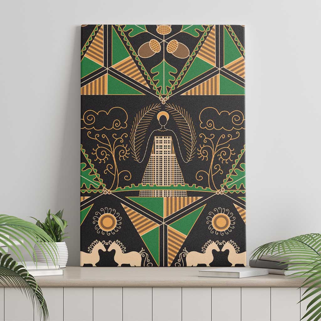 Ukraine Pysanky Pattern Canvas Wall Art Berehynia Guardian Folk Art