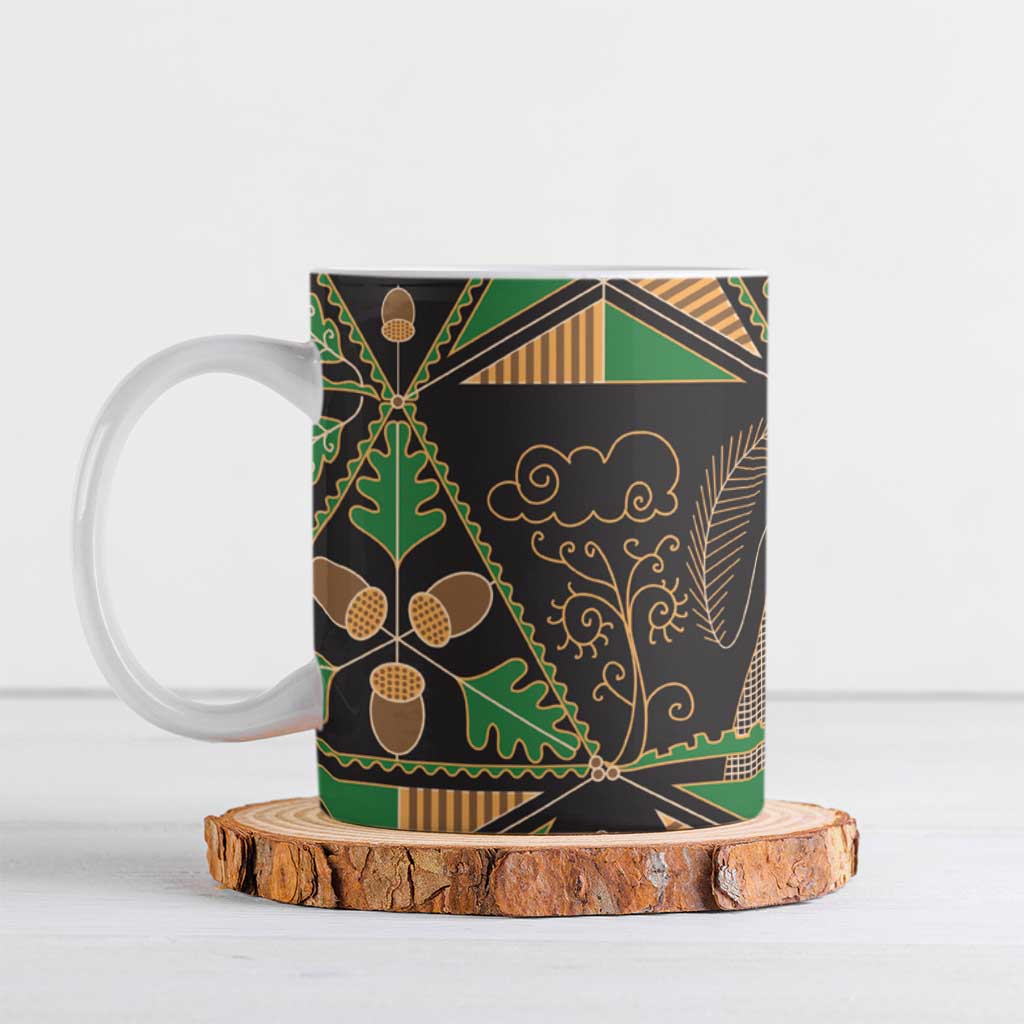 Ukraine Pysanky Pattern Ceramic Mug Berehynia Guardian Folk Art