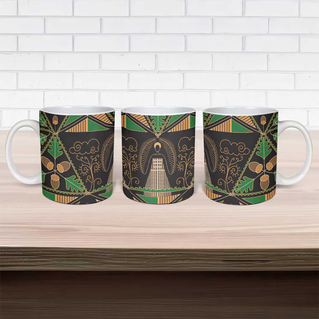Ukraine Pysanky Pattern Ceramic Mug Berehynia Guardian Folk Art