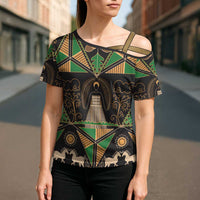 Ukraine Pysanky Pattern Cross Shoulder Shirt Berehynia Guardian Folk Art