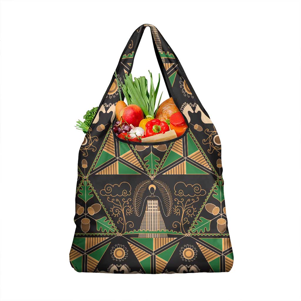 Ukraine Pysanky Pattern Grocery Bag Berehynia Guardian Folk Art