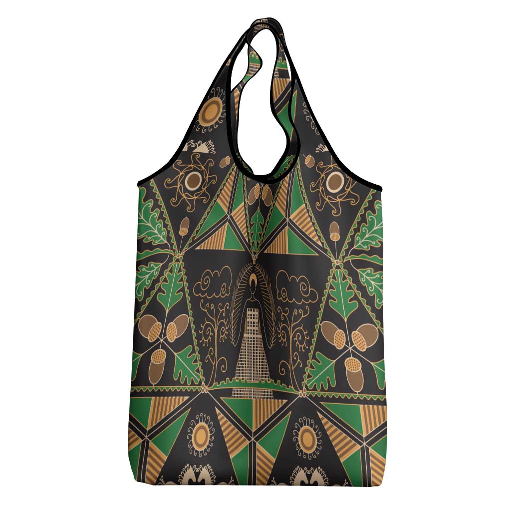 Ukraine Pysanky Pattern Grocery Bag Berehynia Guardian Folk Art