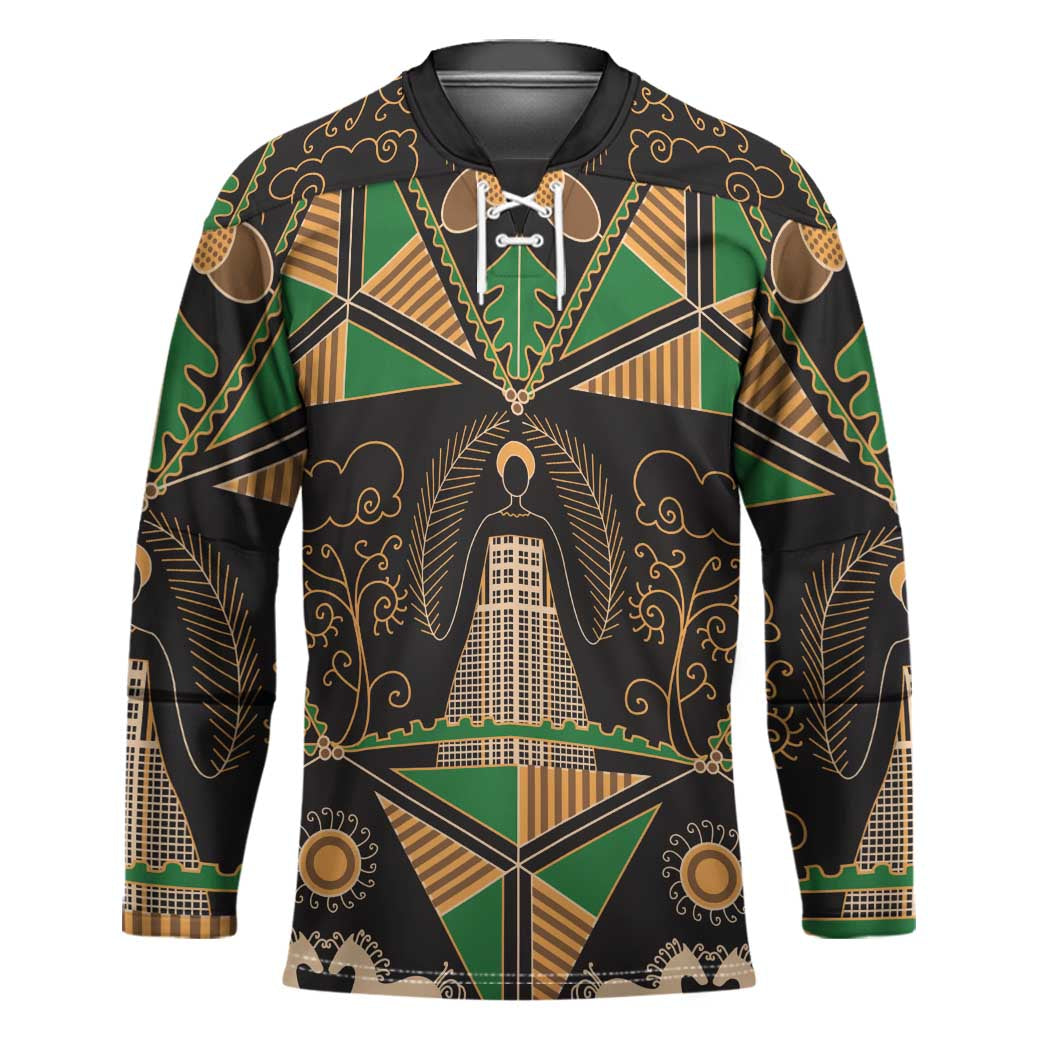 Ukraine Pysanky Pattern Hockey Jersey Berehynia Guardian Folk Art