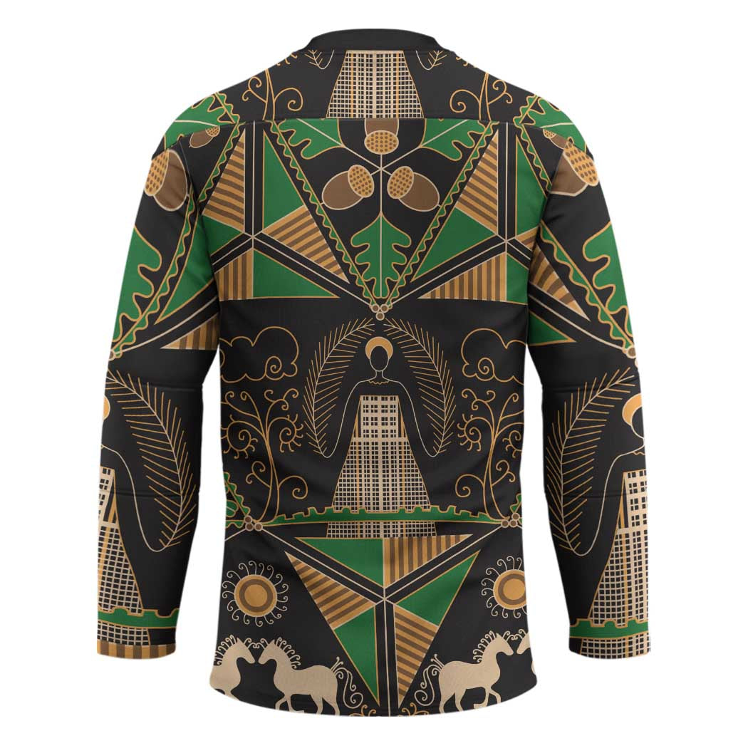 Ukraine Pysanky Pattern Hockey Jersey Berehynia Guardian Folk Art