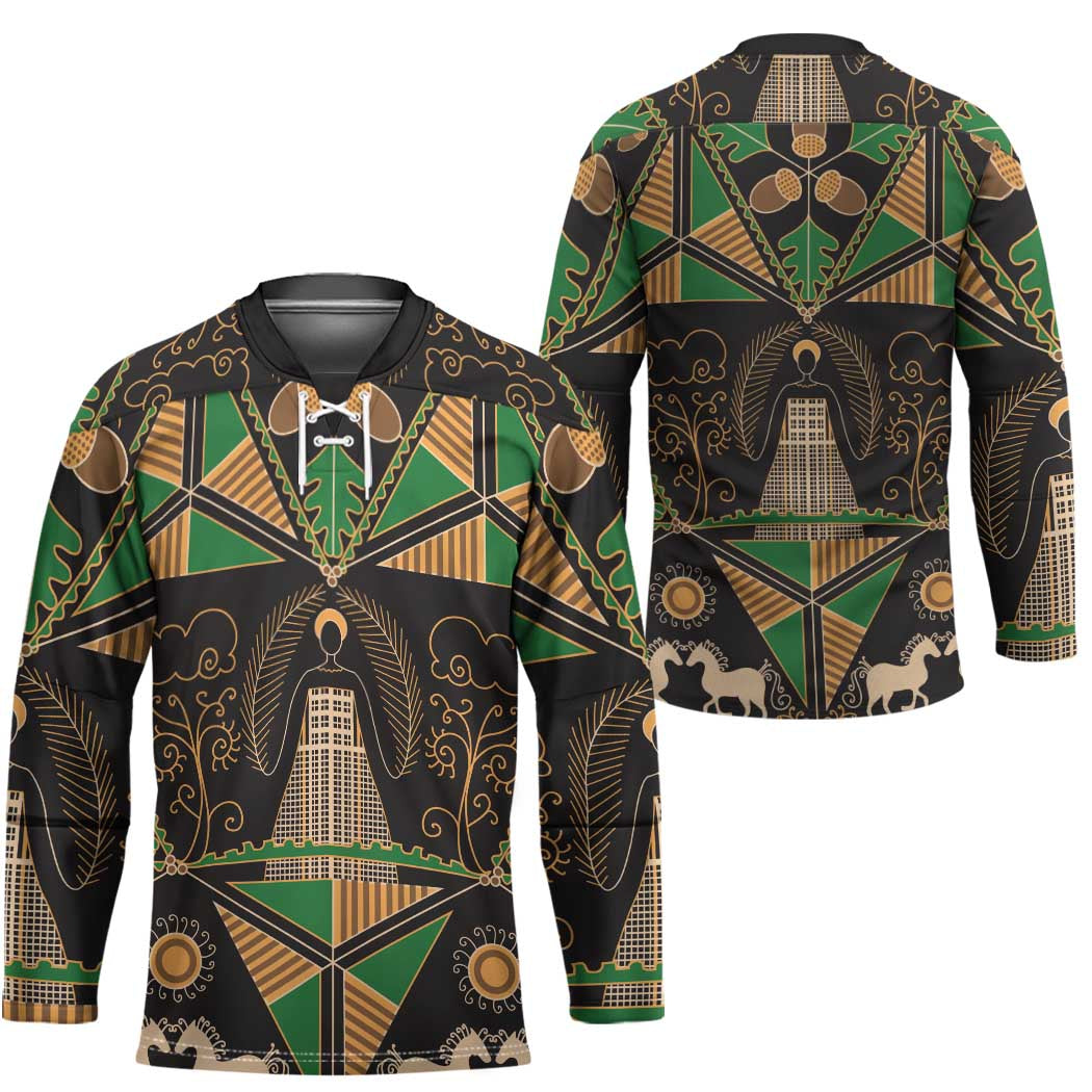 Ukraine Pysanky Pattern Hockey Jersey Berehynia Guardian Folk Art