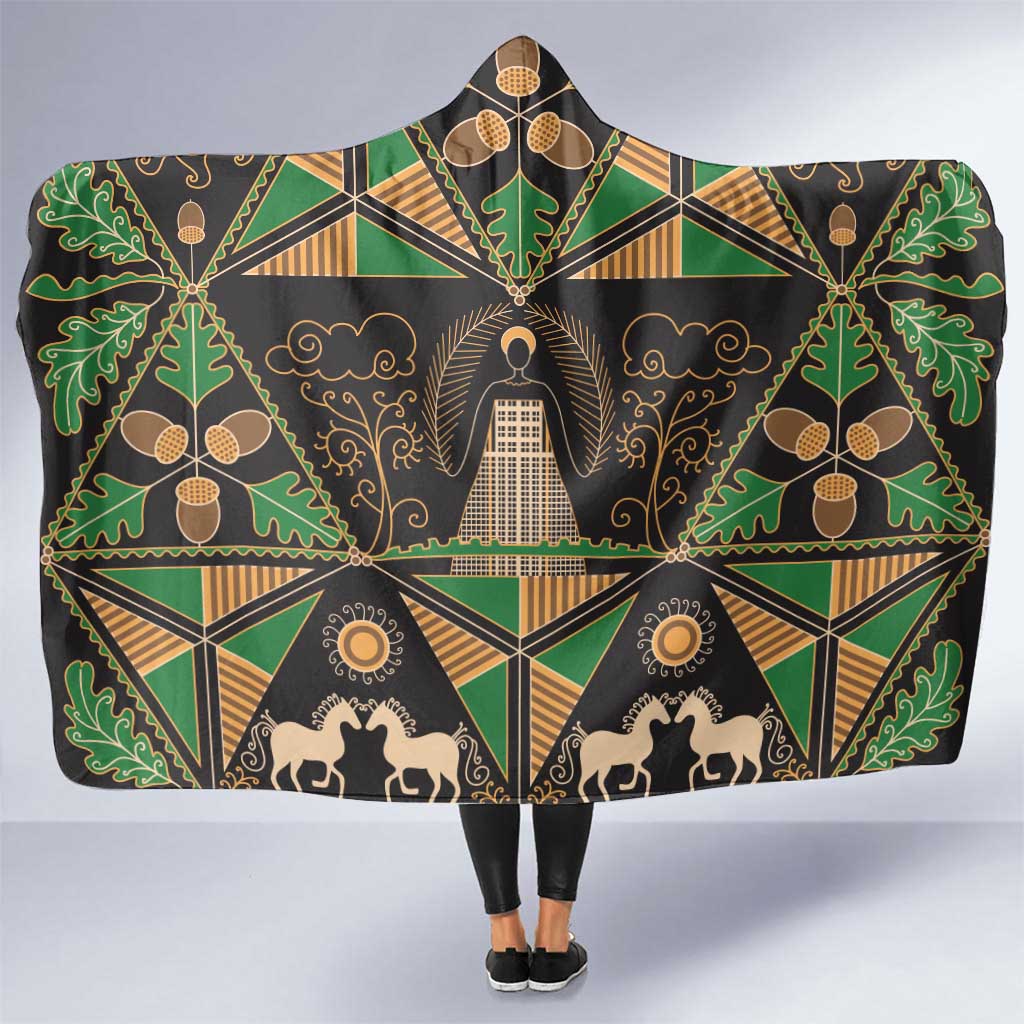 Ukraine Pysanky Pattern Hooded Blanket Berehynia Guardian Folk Art