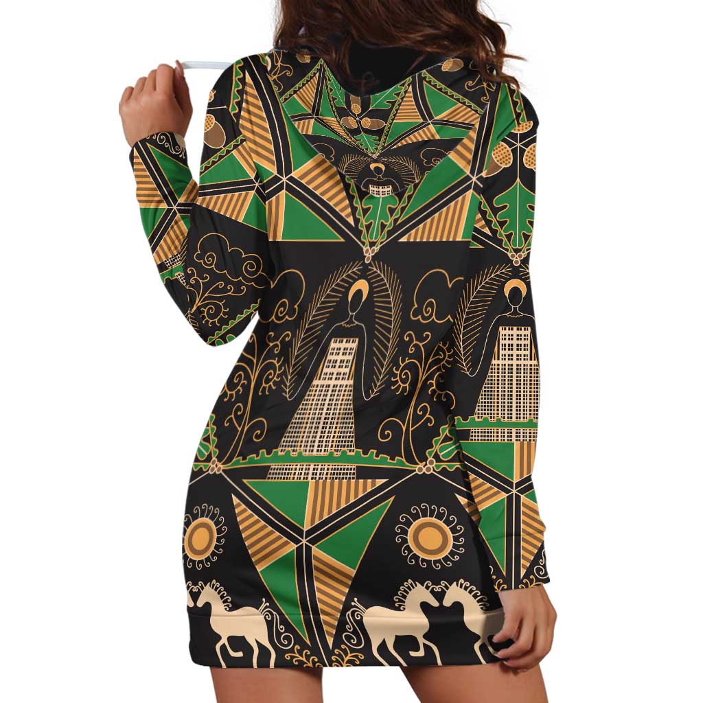 Ukraine Pysanky Pattern Hoodie Dress Berehynia Guardian Folk Art