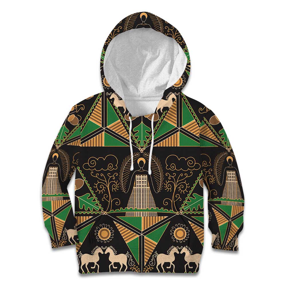 Ukraine Pysanky Pattern Kid Hoodie Berehynia Guardian Folk Art