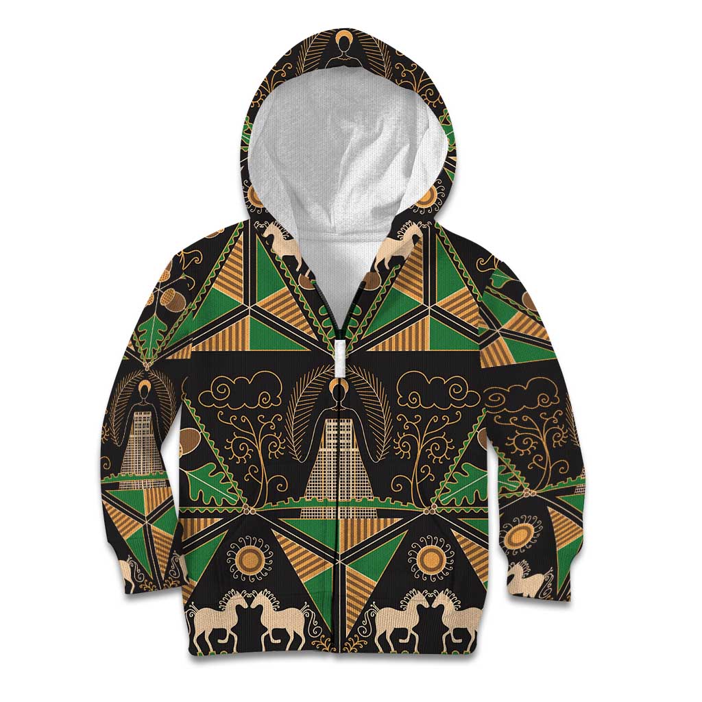 Ukraine Pysanky Pattern Kid Hoodie Berehynia Guardian Folk Art