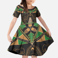 Ukraine Pysanky Pattern Kid Short Sleeve Dress Berehynia Guardian Folk Art