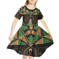 Ukraine Pysanky Pattern Kid Short Sleeve Dress Berehynia Guardian Folk Art