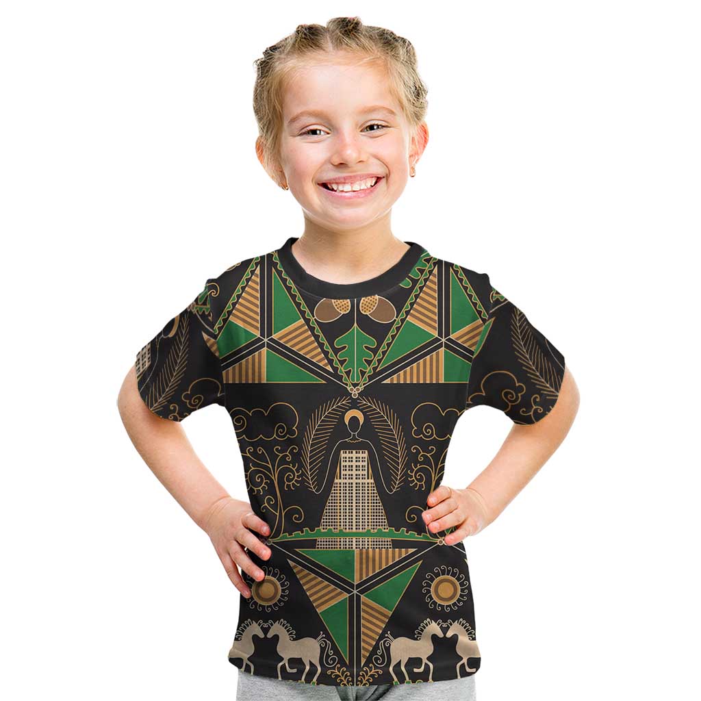 Ukraine Pysanky Pattern Kid T Shirt Berehynia Guardian Folk Art