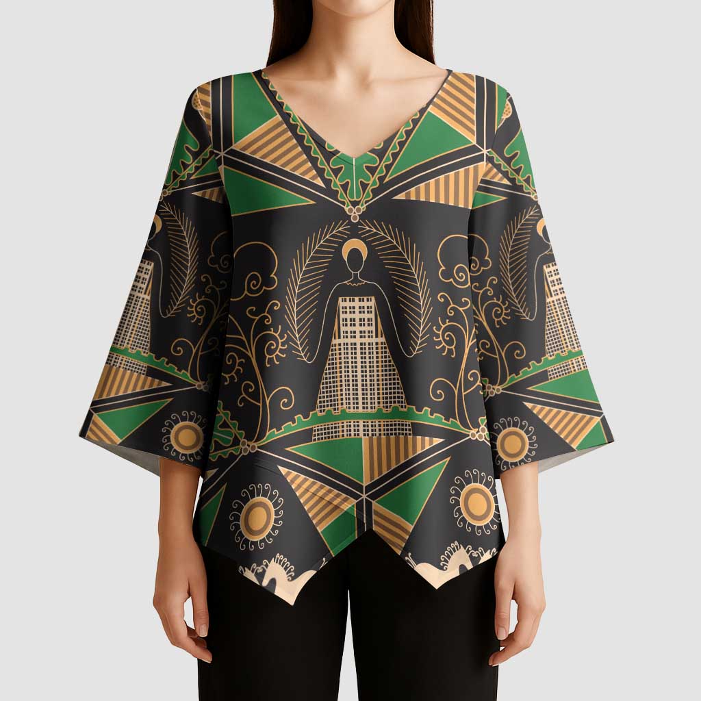 Ukraine Pysanky Pattern Kimono Sleeve Blouse Berehynia Guardian Folk Art