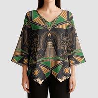 Ukraine Pysanky Pattern Kimono Sleeve Blouse Berehynia Guardian Folk Art