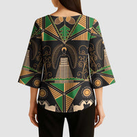 Ukraine Pysanky Pattern Kimono Sleeve Blouse Berehynia Guardian Folk Art