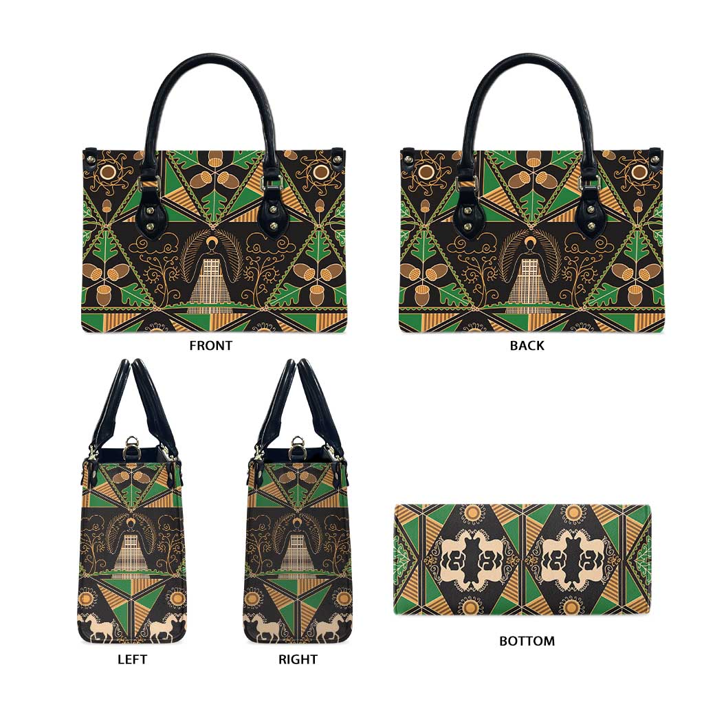 Ukraine Pysanky Pattern Leather Bag Berehynia Guardian Folk Art