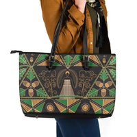 Ukraine Pysanky Pattern Leather Tote Bag Berehynia Guardian Folk Art