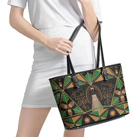 Ukraine Pysanky Pattern Leather Tote Bag Berehynia Guardian Folk Art