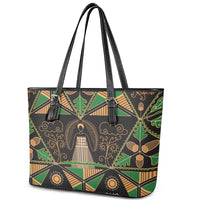 Ukraine Pysanky Pattern Leather Tote Bag Berehynia Guardian Folk Art