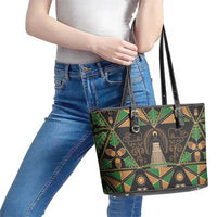 Ukraine Pysanky Pattern Leather Tote Bag Berehynia Guardian Folk Art