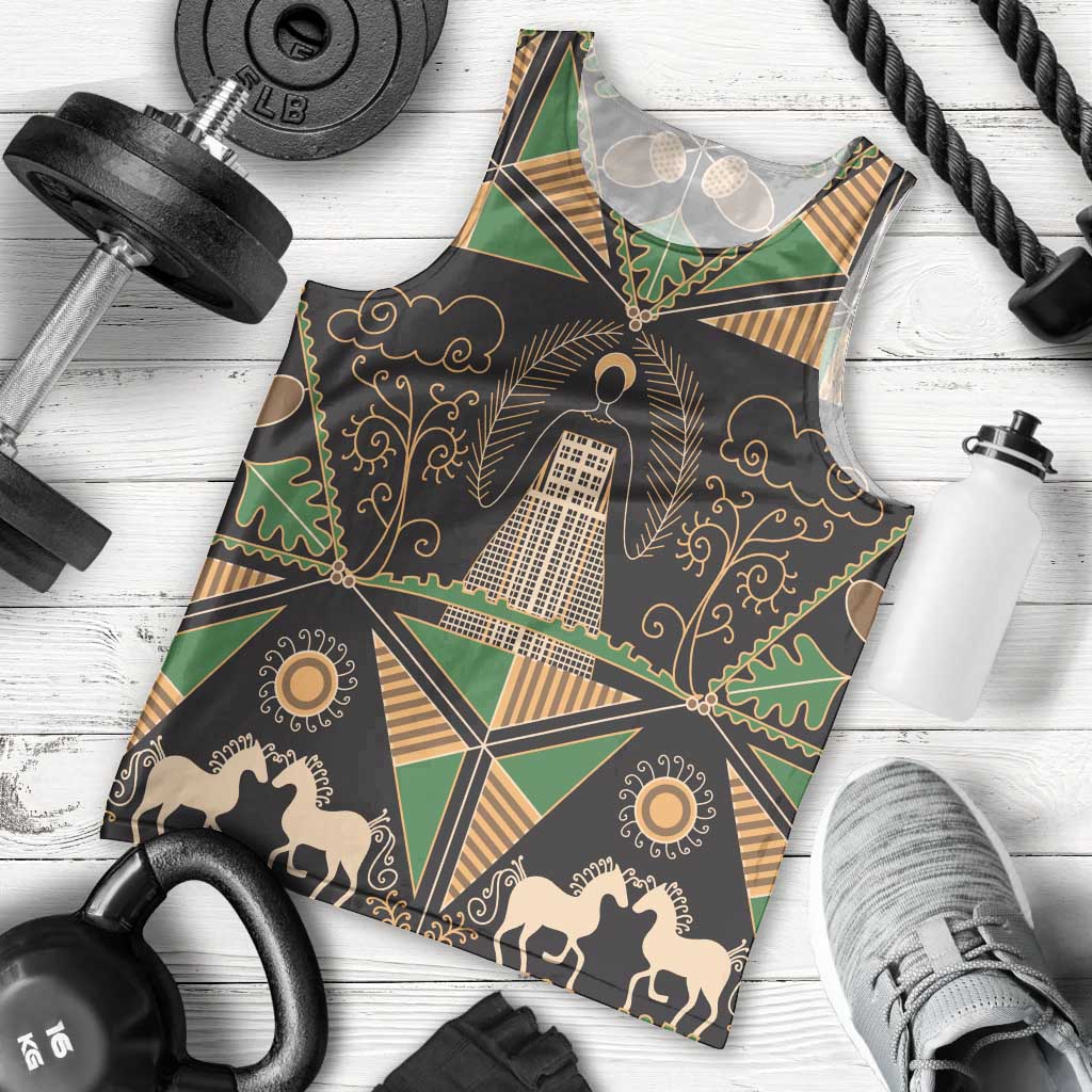 Ukraine Pysanky Pattern Men Tank Top Berehynia Guardian Folk Art