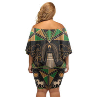 Ukraine Pysanky Pattern Off Shoulder Short Dress Berehynia Guardian Folk Art