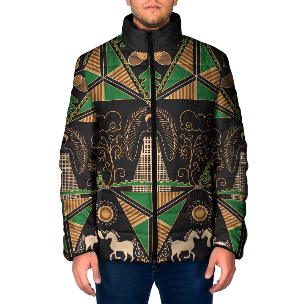 Ukraine Pysanky Pattern Padded Jacket Berehynia Guardian Folk Art