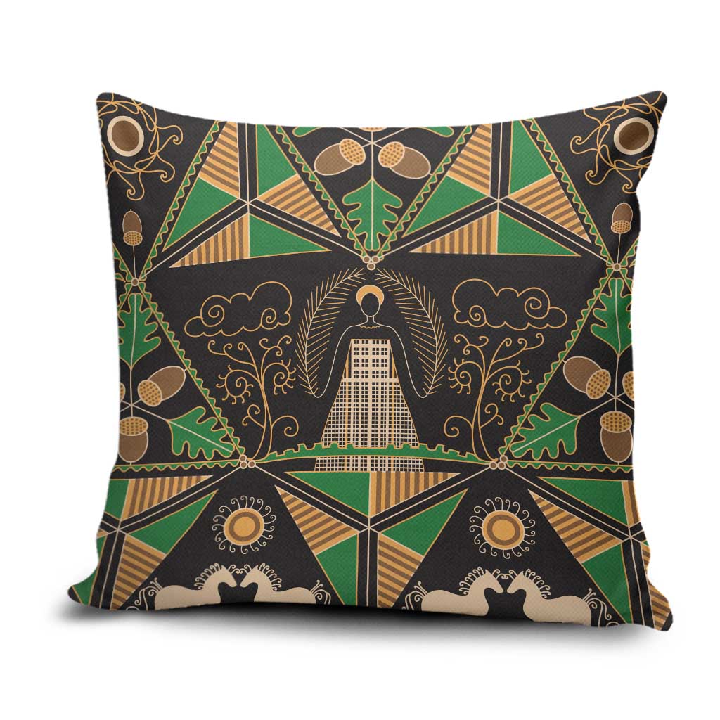 Ukraine Pysanky Pattern Pillow Cover Berehynia Guardian Folk Art
