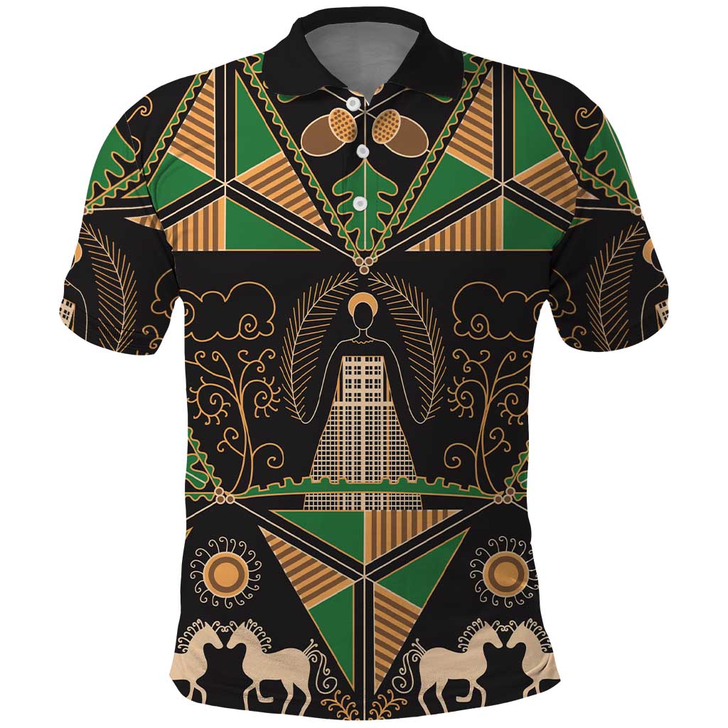 Ukraine Pysanky Pattern Polo Shirt Berehynia Guardian Folk Art