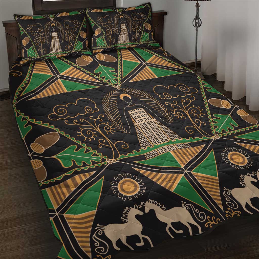 Ukraine Pysanky Pattern Quilt Bed Set Berehynia Guardian Folk Art