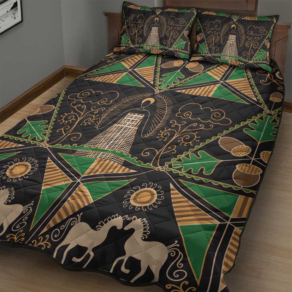 Ukraine Pysanky Pattern Quilt Bed Set Berehynia Guardian Folk Art