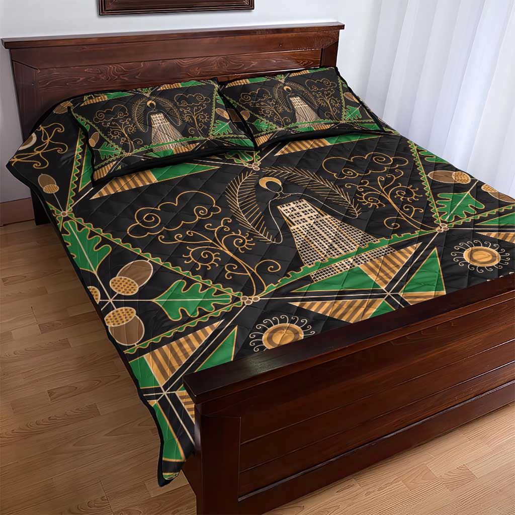 Ukraine Pysanky Pattern Quilt Bed Set Berehynia Guardian Folk Art