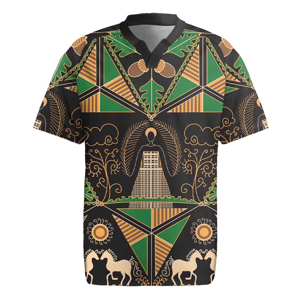 Ukraine Pysanky Pattern Rugby Jersey Berehynia Guardian Folk Art