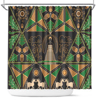 Ukraine Pysanky Pattern Shower Curtain Berehynia Guardian Folk Art
