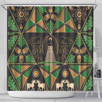 Ukraine Pysanky Pattern Shower Curtain Berehynia Guardian Folk Art