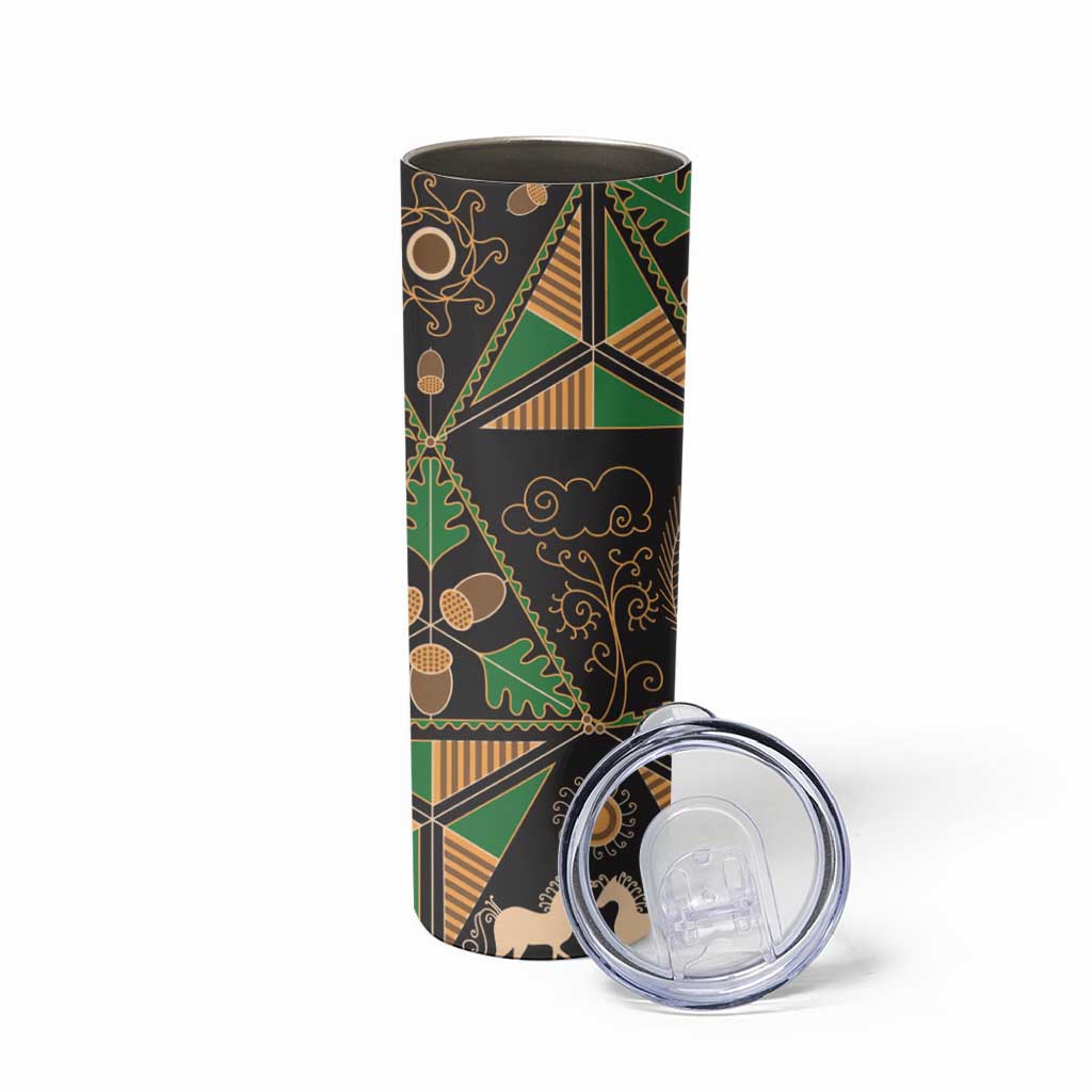 Ukraine Pysanky Pattern Skinny Tumbler Berehynia Guardian Folk Art