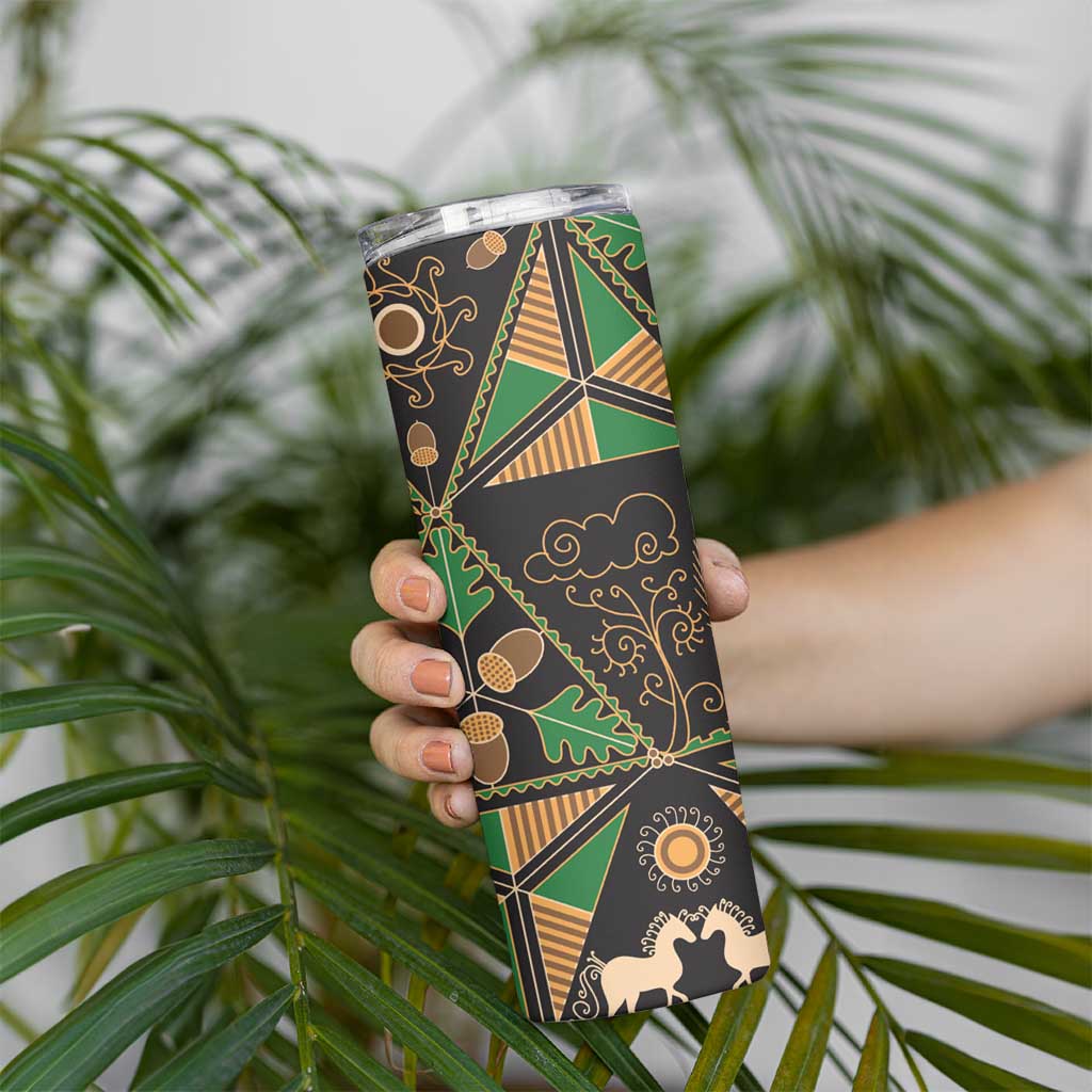 Ukraine Pysanky Pattern Skinny Tumbler Berehynia Guardian Folk Art