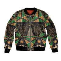 Ukraine Pysanky Pattern Sleeve Zip Bomber Jacket Berehynia Guardian Folk Art