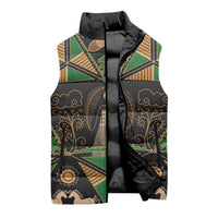Ukraine Pysanky Pattern Sleeveless Puffer Jacket Berehynia Guardian Folk Art